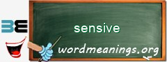 WordMeaning blackboard for sensive